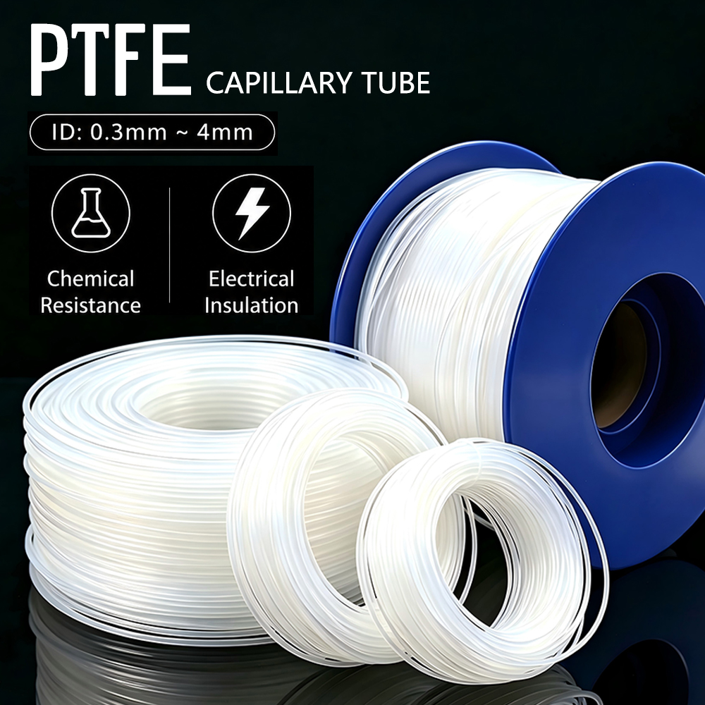 Ptfe Tube - Tubo PTFE 1-5M, diametro interno 0.2-0.6-0.8-1-1.2-1.5-1.6-1.8-2-2.5-3-4-5